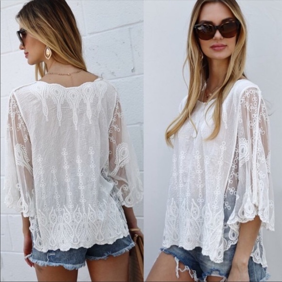 💃🏻Grace Boho Embroidery Poncho Top - Picture 7 of 8